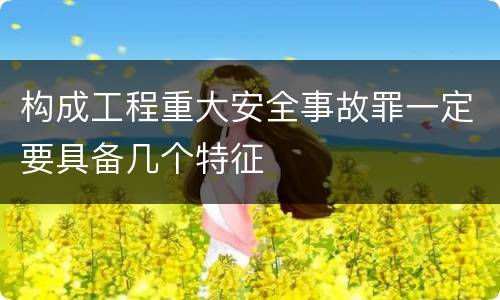 构成工程重大安全事故罪一定要具备几个特征