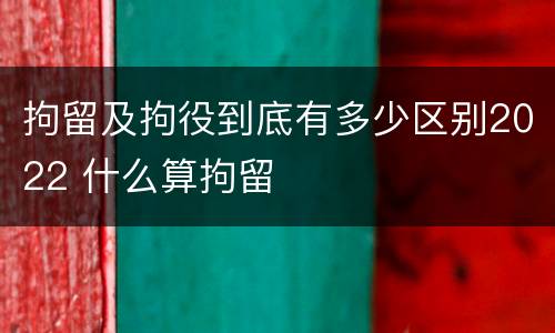 拘留及拘役到底有多少区别2022 什么算拘留