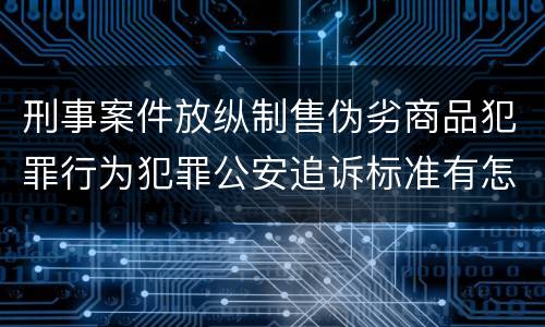 刑事案件放纵制售伪劣商品犯罪行为犯罪公安追诉标准有怎样的规定