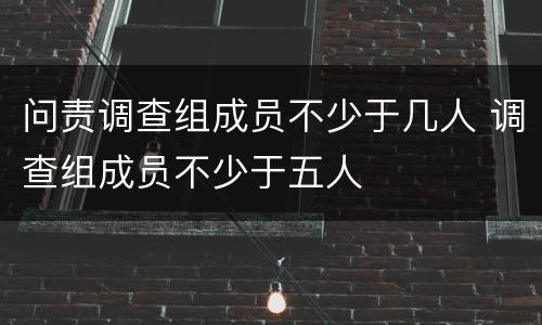 问责调查组成员不少于几人 调查组成员不少于五人