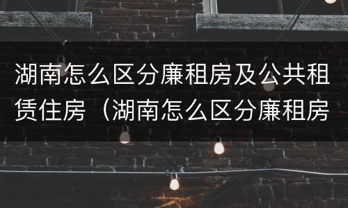 湖南怎么区分廉租房及公共租赁住房（湖南怎么区分廉租房及公共租赁住房呢）