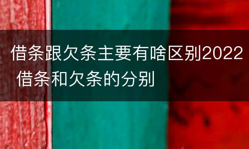 借条跟欠条主要有啥区别2022 借条和欠条的分别