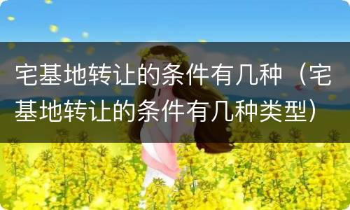 宅基地转让的条件有几种（宅基地转让的条件有几种类型）