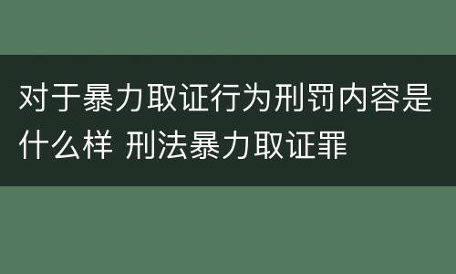 对于暴力取证行为刑罚内容是什么样 刑法暴力取证罪