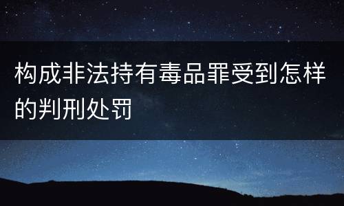 构成非法持有毒品罪受到怎样的判刑处罚