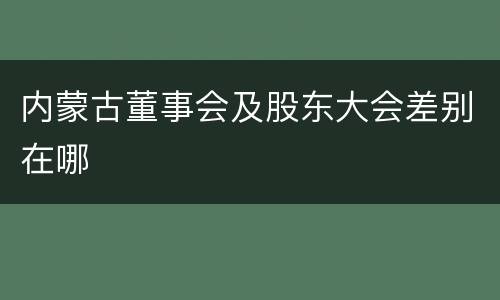 内蒙古董事会及股东大会差别在哪