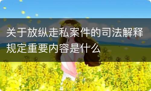 关于放纵走私案件的司法解释规定重要内容是什么