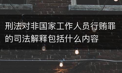 刑法对非国家工作人员行贿罪的司法解释包括什么内容