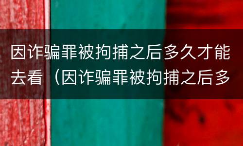 因诈骗罪被拘捕之后多久才能去看（因诈骗罪被拘捕之后多久才能去看监控）