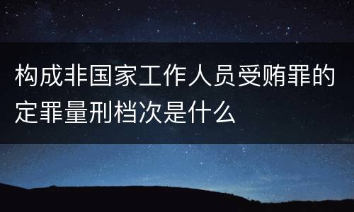 构成非国家工作人员受贿罪的定罪量刑档次是什么