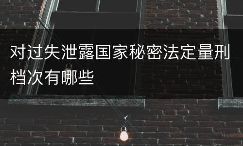 对过失泄露国家秘密法定量刑档次有哪些