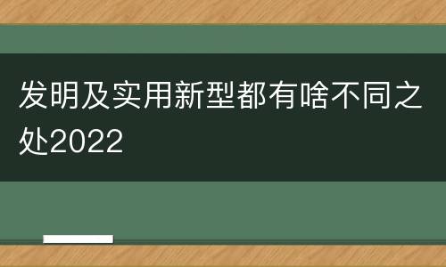 发明及实用新型都有啥不同之处2022