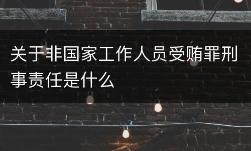 关于非国家工作人员受贿罪刑事责任是什么