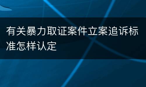 有关暴力取证案件立案追诉标准怎样认定