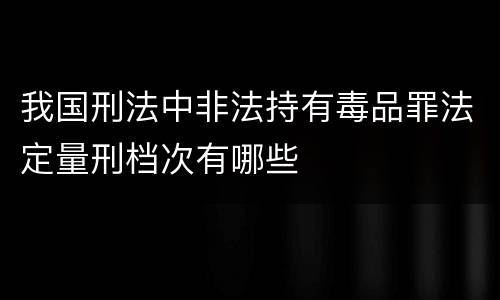 我国刑法中非法持有毒品罪法定量刑档次有哪些