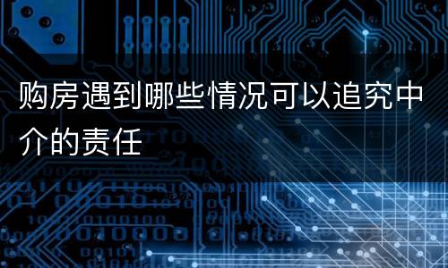 购房遇到哪些情况可以追究中介的责任