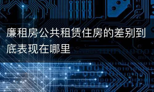 廉租房公共租赁住房的差别到底表现在哪里