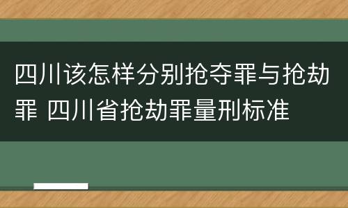 四川该怎样分别抢夺罪与抢劫罪 四川省抢劫罪量刑标准