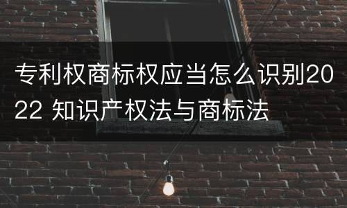 专利权商标权应当怎么识别2022 知识产权法与商标法