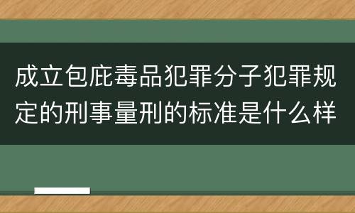 成立包庇毒品犯罪分子犯罪规定的刑事量刑的标准是什么样的