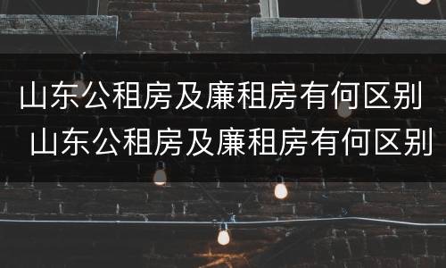 山东公租房及廉租房有何区别 山东公租房及廉租房有何区别呢