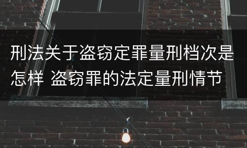 刑法关于盗窃定罪量刑档次是怎样 盗窃罪的法定量刑情节