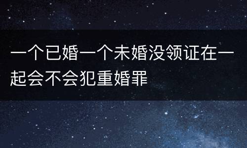 一个已婚一个未婚没领证在一起会不会犯重婚罪
