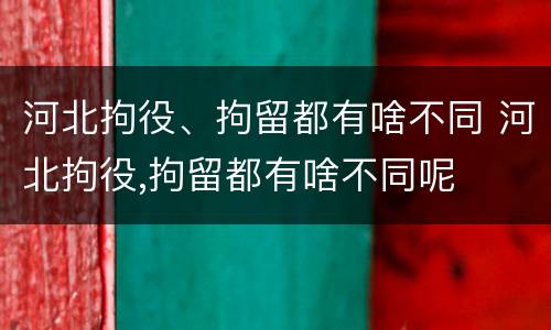 河北拘役、拘留都有啥不同 河北拘役,拘留都有啥不同呢