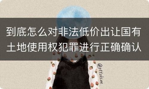 到底怎么对非法低价出让国有土地使用权犯罪进行正确确认