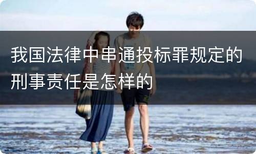我国法律中串通投标罪规定的刑事责任是怎样的