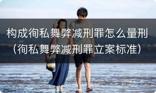 构成徇私舞弊减刑罪怎么量刑（徇私舞弊减刑罪立案标准）