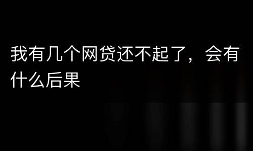 我有几个网贷还不起了，会有什么后果