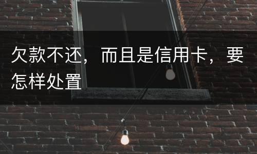 欠款不还，而且是信用卡，要怎样处置