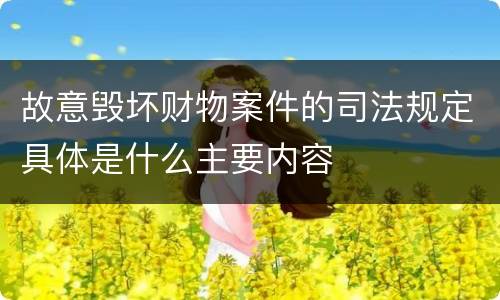 故意毁坏财物案件的司法规定具体是什么主要内容