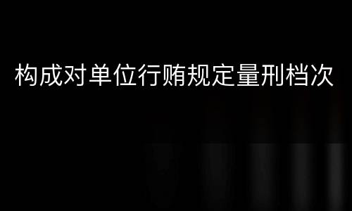 构成对单位行贿规定量刑档次