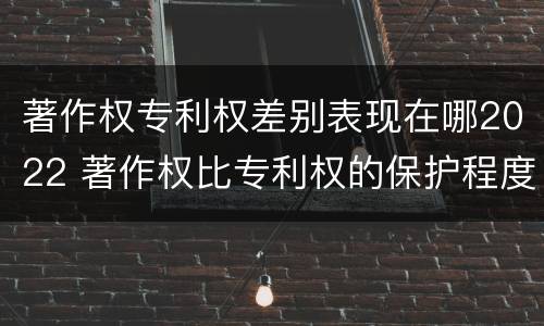著作权专利权差别表现在哪2022 著作权比专利权的保护程度低