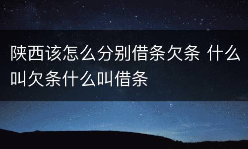 陕西该怎么分别借条欠条 什么叫欠条什么叫借条