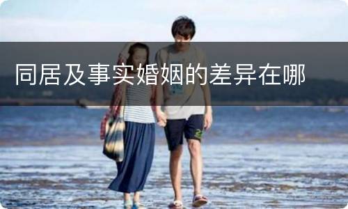 同居及事实婚姻的差异在哪