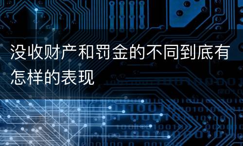 没收财产和罚金的不同到底有怎样的表现