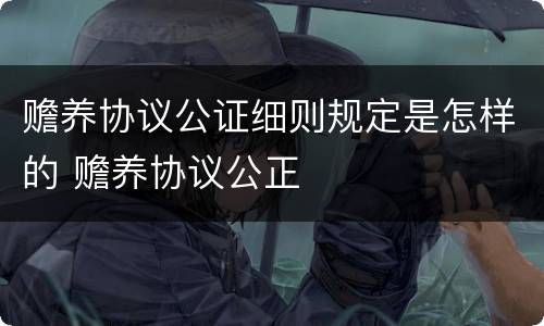 赡养协议公证细则规定是怎样的 赡养协议公正