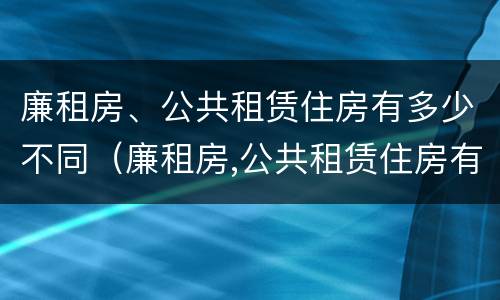 廉租房、公共租赁住房有多少不同（廉租房,公共租赁住房有多少不同的房子）