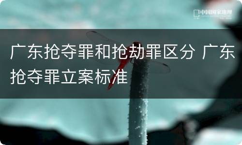 广东抢夺罪和抢劫罪区分 广东抢夺罪立案标准