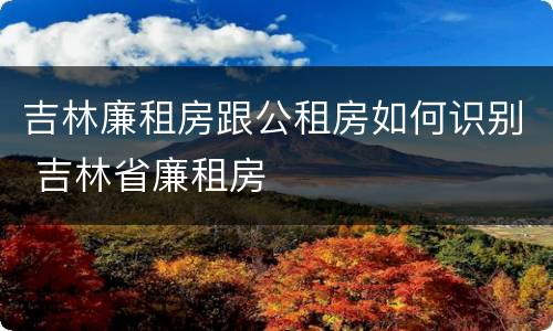 吉林廉租房跟公租房如何识别 吉林省廉租房