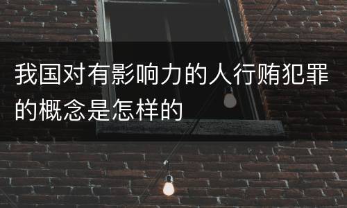 我国对有影响力的人行贿犯罪的概念是怎样的