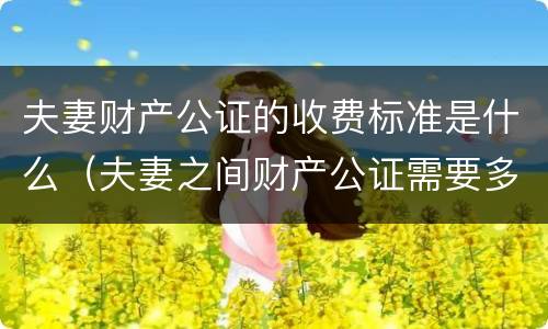 夫妻财产公证的收费标准是什么（夫妻之间财产公证需要多少钱）