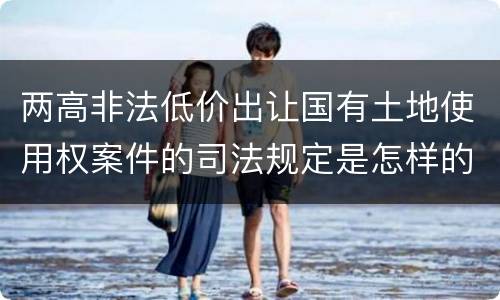 两高非法低价出让国有土地使用权案件的司法规定是怎样的