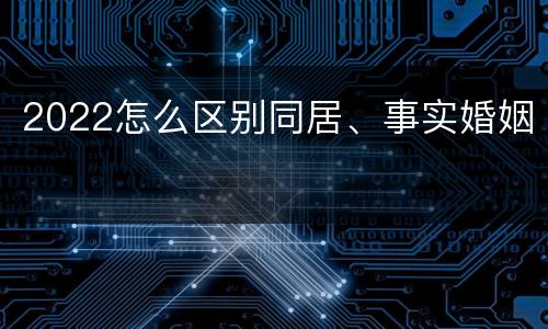 2022怎么区别同居、事实婚姻