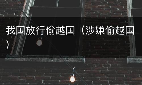 我国放行偷越国（涉嫌偷越国）