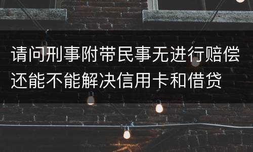 请问刑事附带民事无进行赔偿还能不能解决信用卡和借贷