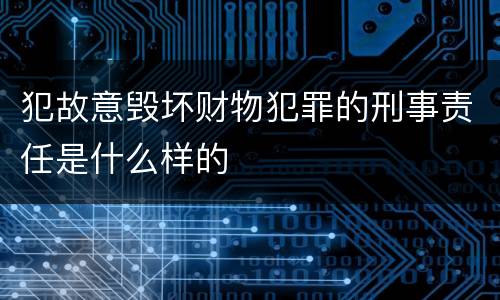 犯故意毁坏财物犯罪的刑事责任是什么样的